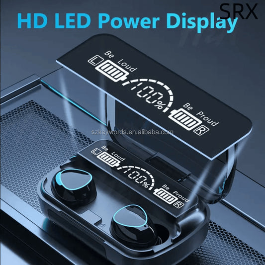 M10 Damix V5.3 Wireless Earbuds – LED Display Touch Control TWS