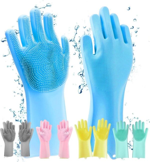 Silicone Cleaning Gloves – Built-In Scrubber Multi-Use