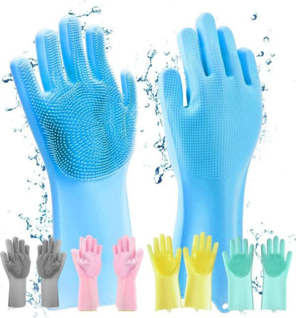 Silicone Cleaning Gloves – Built-In Scrubber Multi-Use