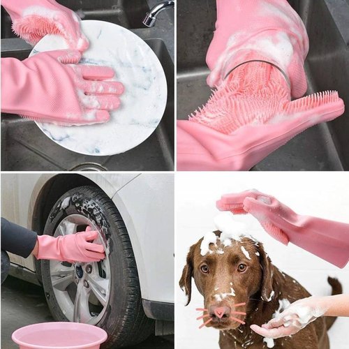 Silicone Cleaning Gloves – Built-In Scrubber Multi-Use