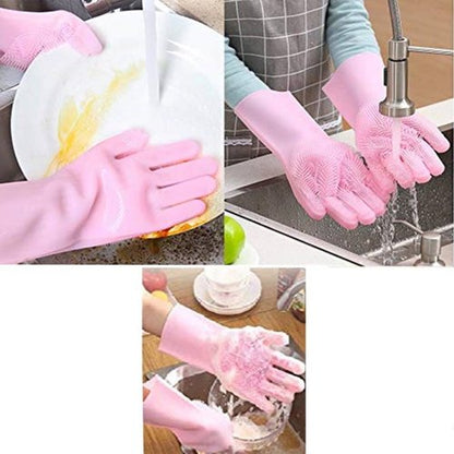 Silicone Cleaning Gloves – Built-In Scrubber Multi-Use