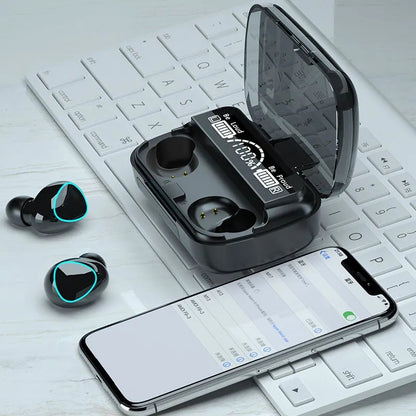 M10 Damix V5.3 Wireless Earbuds – LED Display Touch Control TWS
