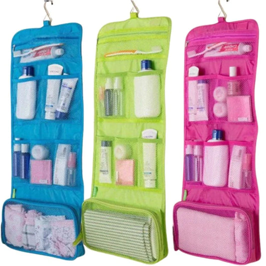 Travel Hanging Toiletry Organizer – Roll-Up Cosmetic Bag