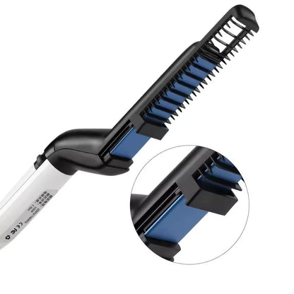 Hair & Beard Straightener Comb for Men – Quick Heat Electric Styling Brush