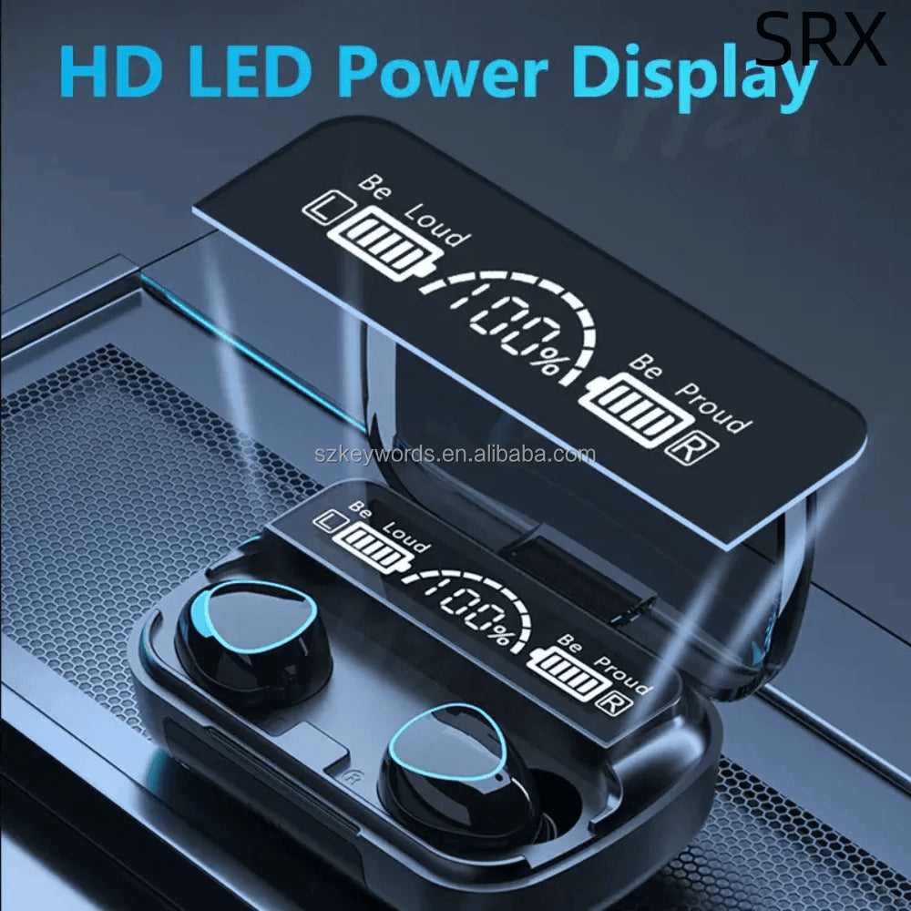M10 Damix V5.3 Wireless Earbuds – LED Display Touch Control TWS