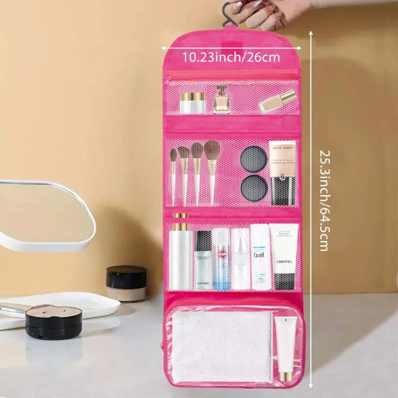 Travel Hanging Toiletry Organizer – Roll-Up Cosmetic Bag