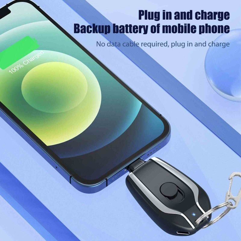 Mini Keychain Power Bank – 1500mAh Portable Emergency Charger