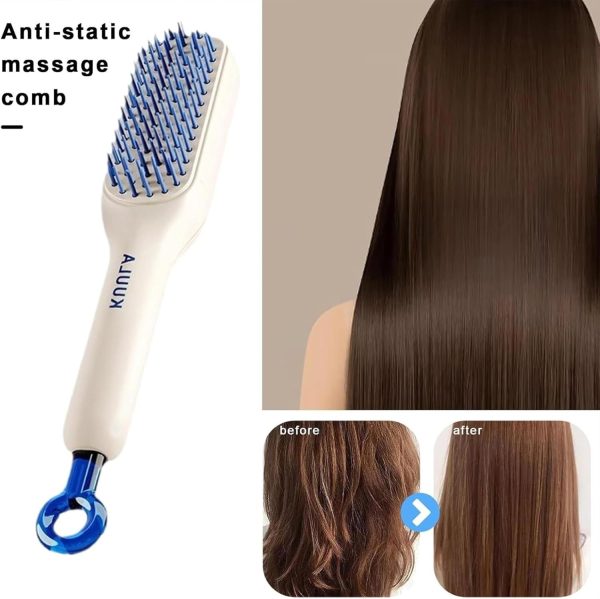 Self-Cleaning Hair Brush – Telescopic Detangling Comb with One-Pull Cleaning
