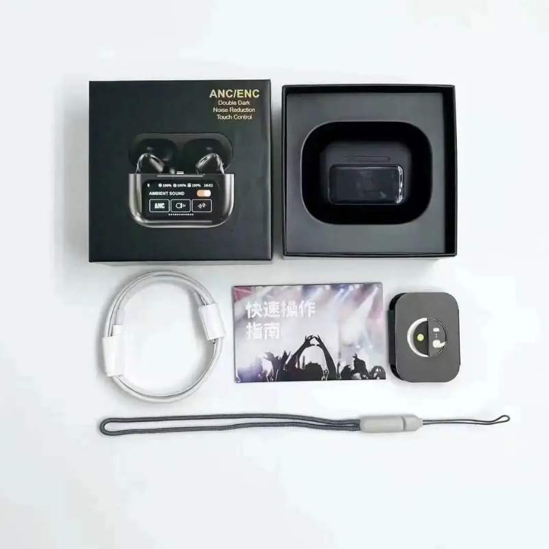 A9 Pro ANC Wireless Earbuds – Bluetooth 5.4 Smart Screen TWS