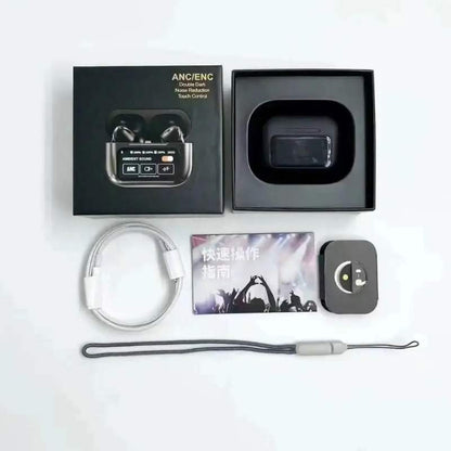 A9 Pro ANC Wireless Earbuds – Bluetooth 5.4 Smart Screen TWS