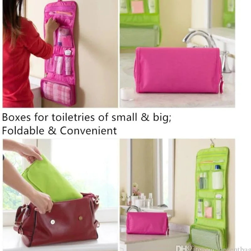 Travel Hanging Toiletry Organizer – Roll-Up Cosmetic Bag