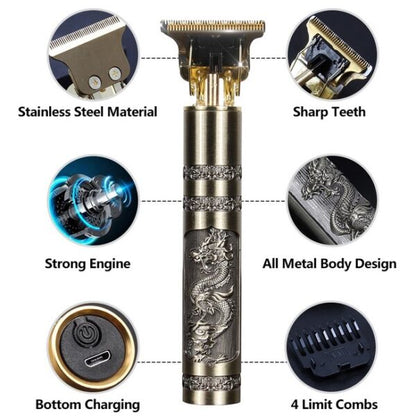 T9 Professional Metal Trimmer – Hair & Beard Precision Grooming