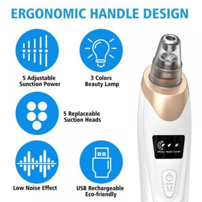 Blackhead Suction Remover – LED Display Pore Cleaner with Multi Suction Levels