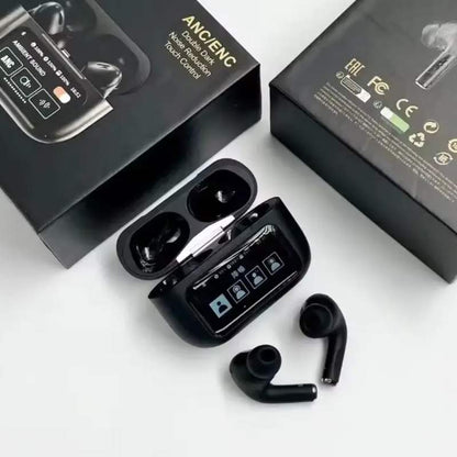 A9 Pro ANC Wireless Earbuds – Bluetooth 5.4 Smart Screen TWS
