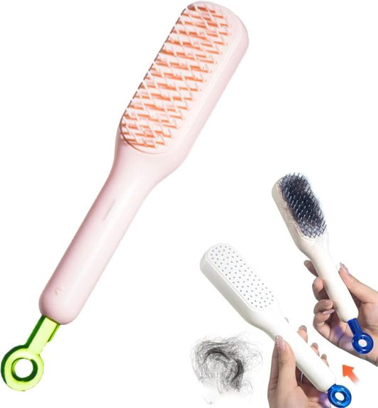 Self-Cleaning Hair Brush – Telescopic Detangling Comb with One-Pull Cleaning