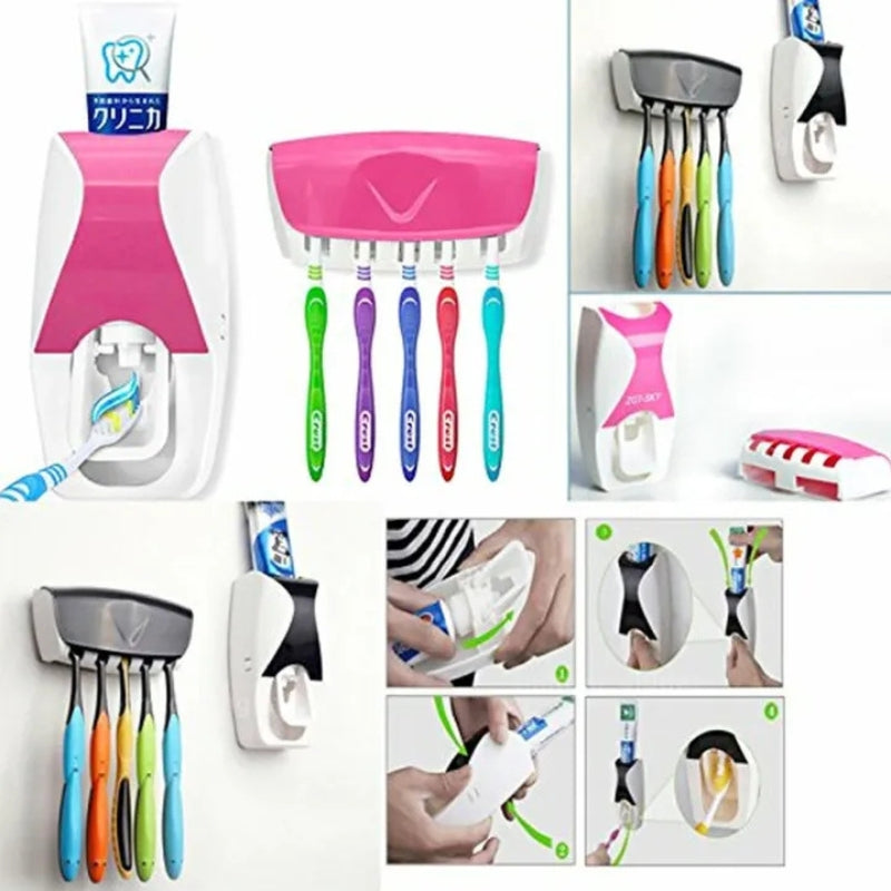Automatic Toothpaste Dispenser – Wall Mount Bathroom Set